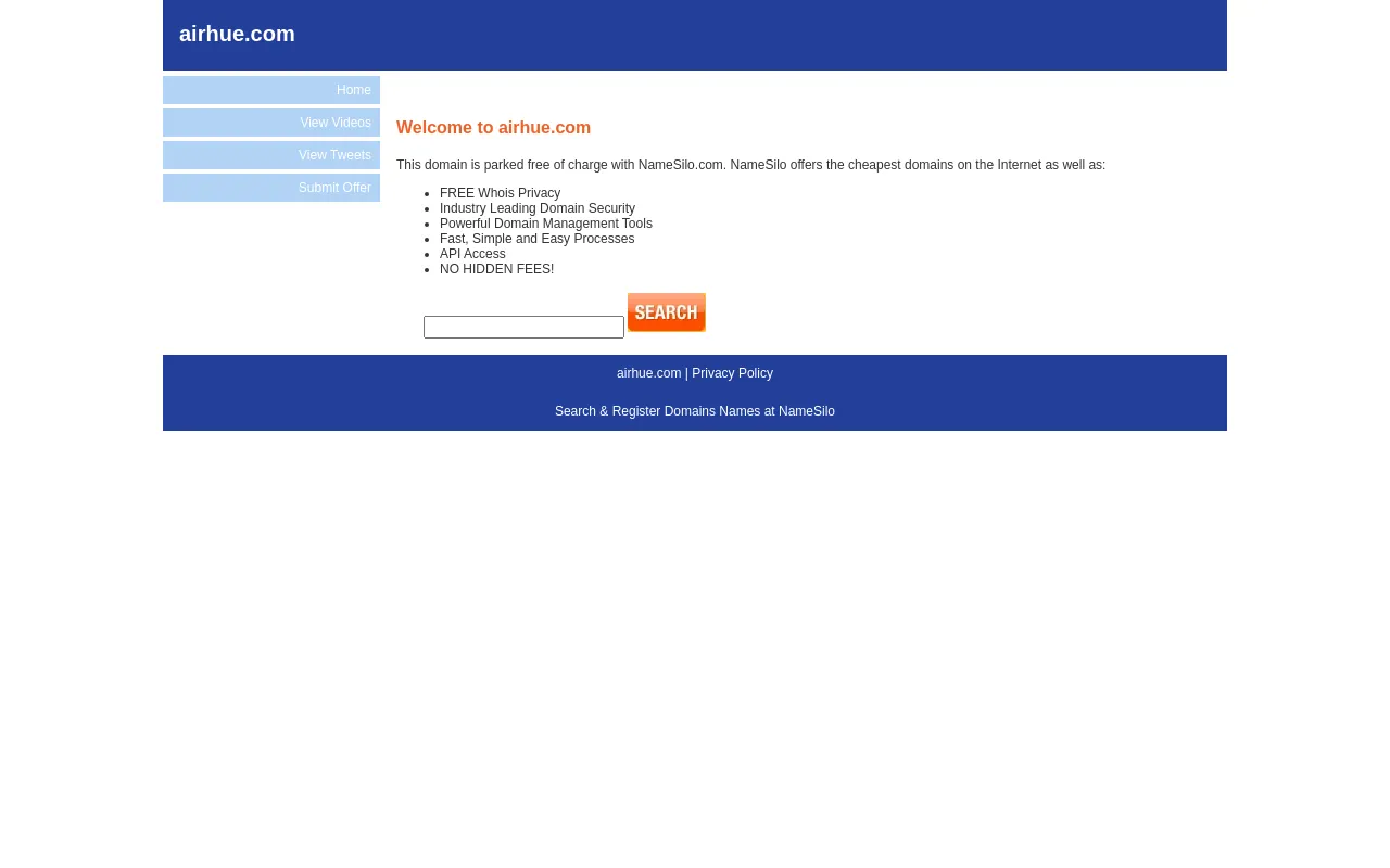 Screenshot of airhue.com