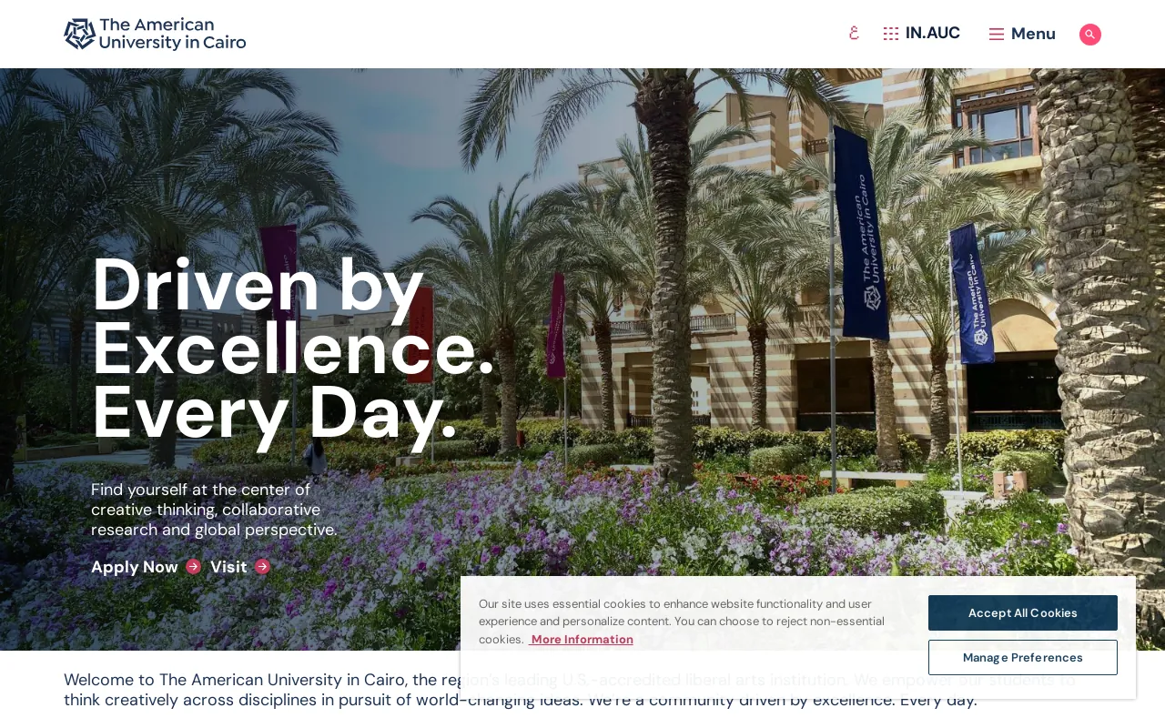 Screenshot of aucegypt.edu