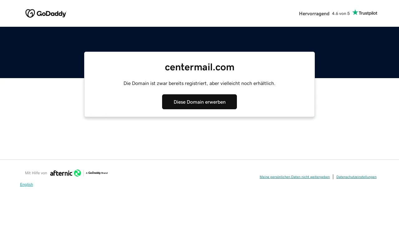 Screenshot of centermail.com