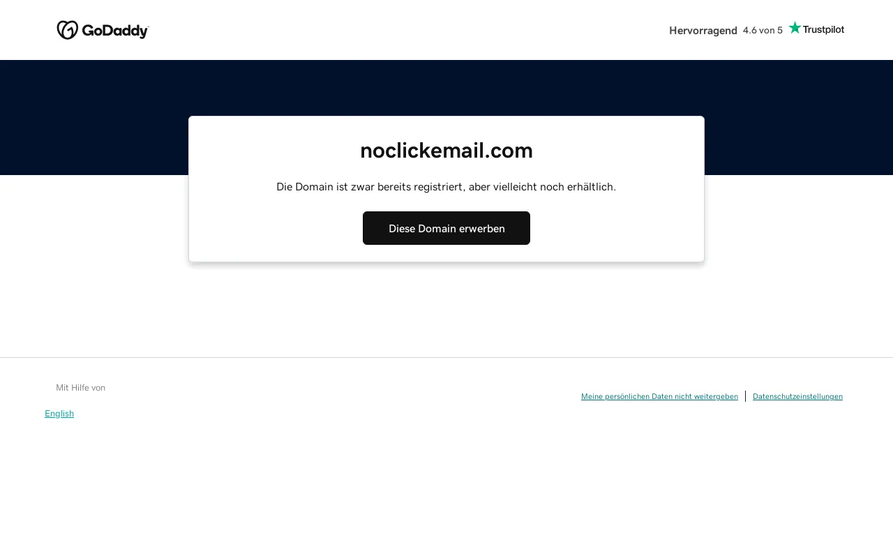 Screenshot of noclickemail.com