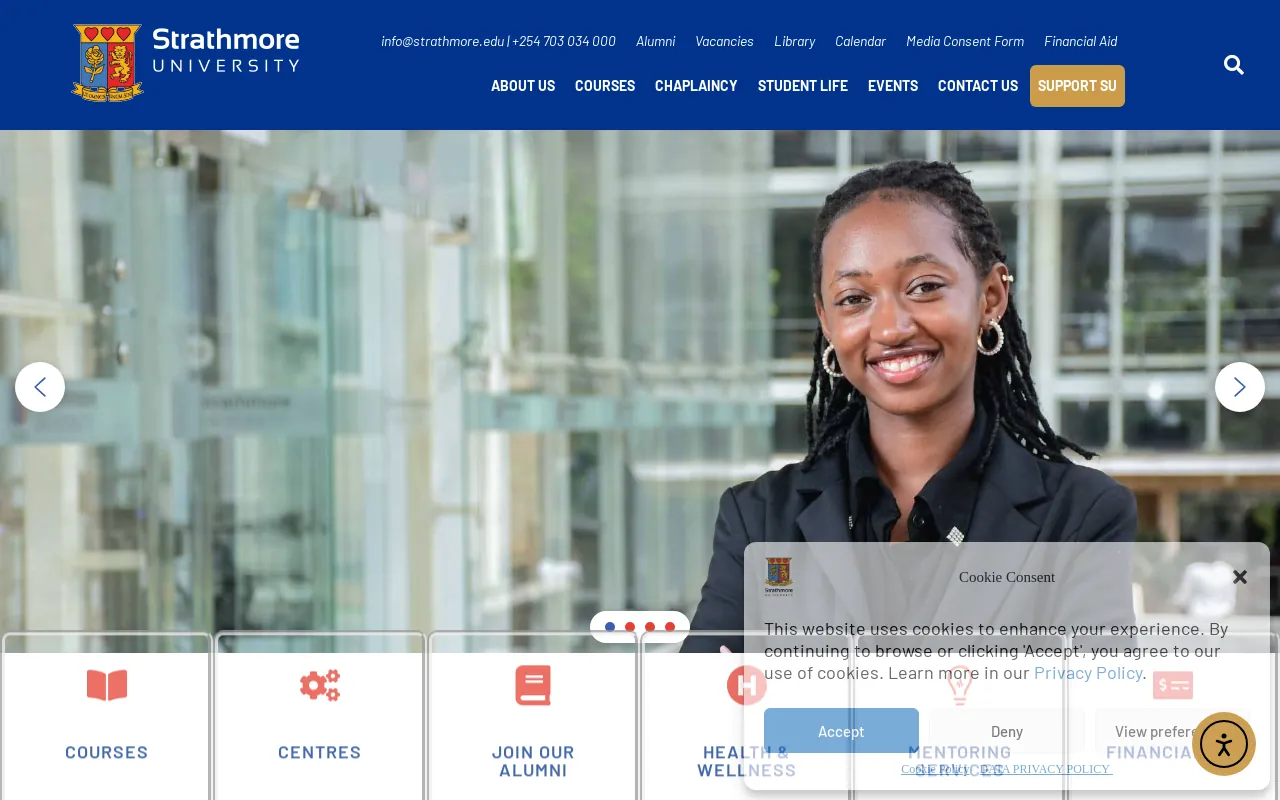 Screenshot of strathmore.edu