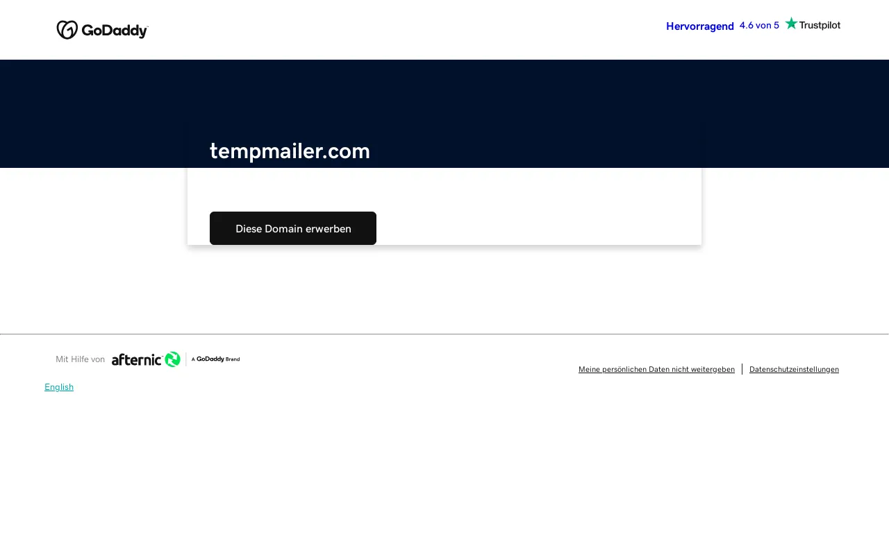 Screenshot of tempmailer.com