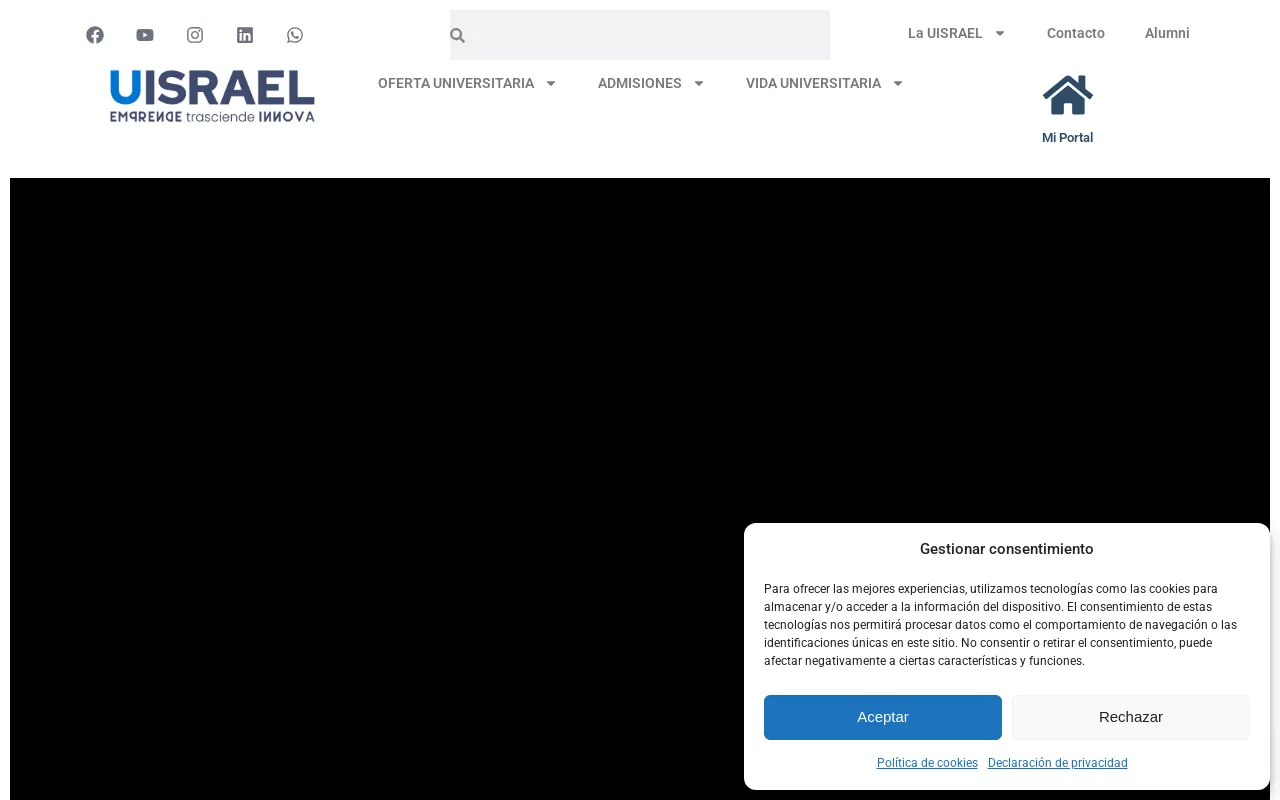 Screenshot of uisrael.edu.ec
