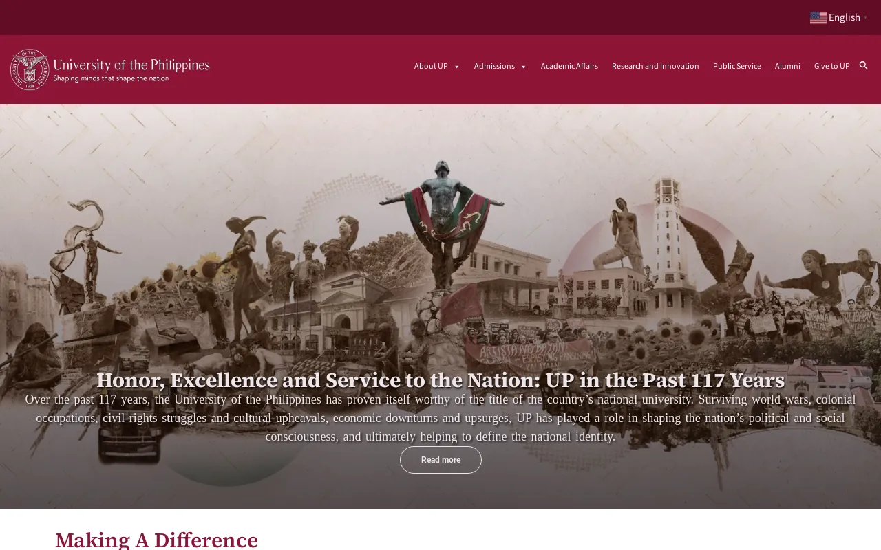Screenshot of up.edu.ph