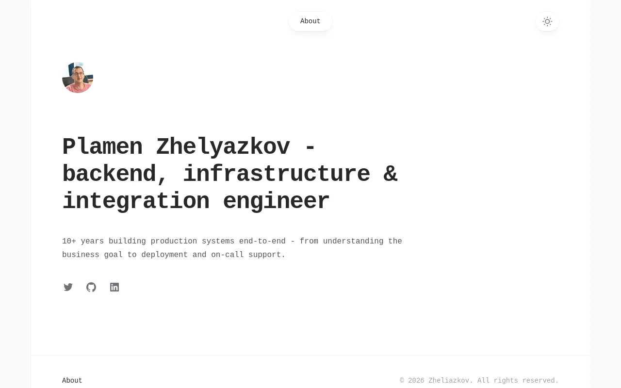 Screenshot of zheliazkov.com